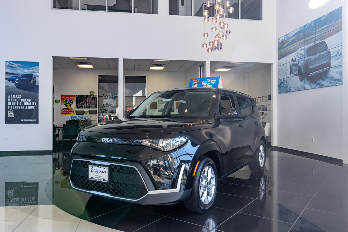 black crossover car at Matt Blatt Kia, Toms River 360 Virtual Tour for Car Dealership