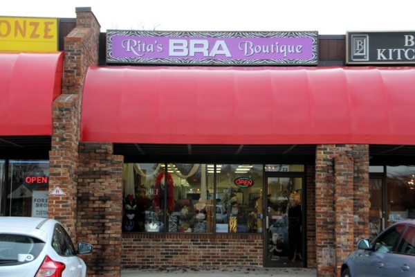 Rita's Bra Boutique Cherry Hill NJ brassiere lingerie store front entrance sign