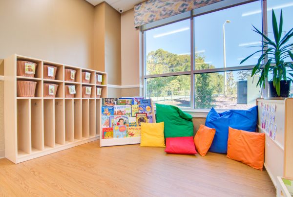 reading corner at Lightbridge Academy 360 Tour of Day Care in Holly Springs, NC