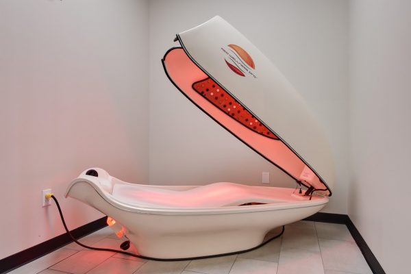 red wellness pod at Crunch Fitness fitness gym at Cameron Village in Raleigh, NC