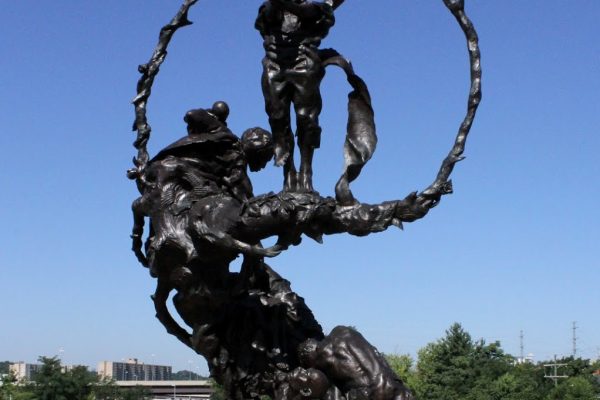 Contrabands and Freedmen Cemetery Alexandria, VA Historical Landmark statue front