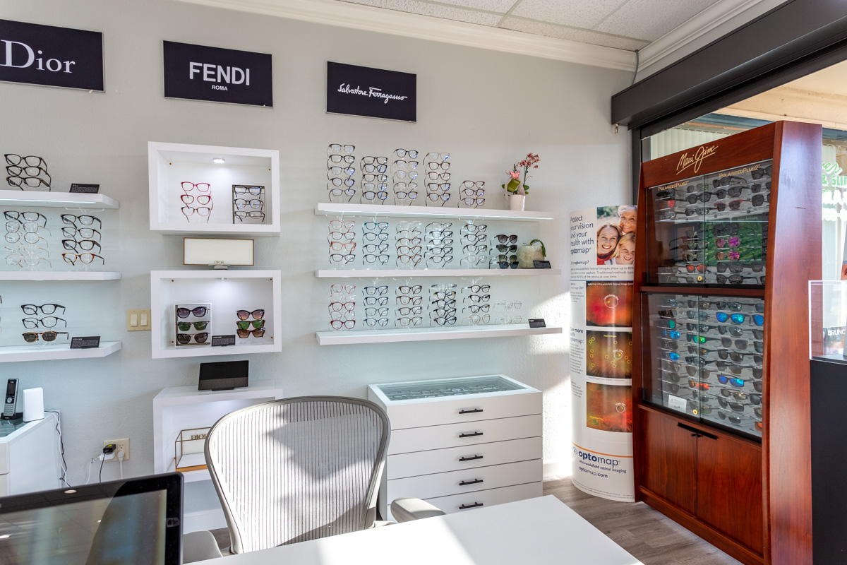 eyewear displays at Bella Eye Care Optometry, Newark, CA 360 Virtual Tour for Optometrist