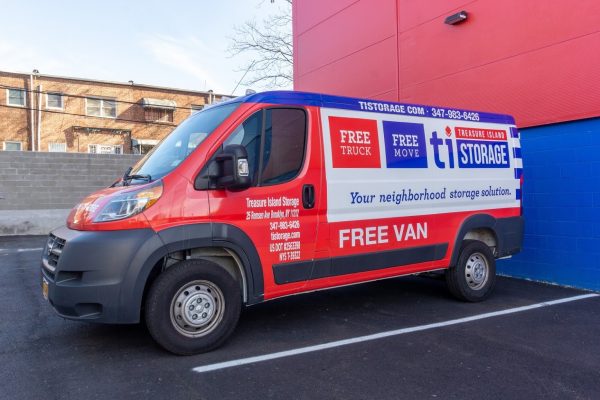 rental moving van at Treasure Island Storage facility on Remsen Ave in Brooklyn, NY