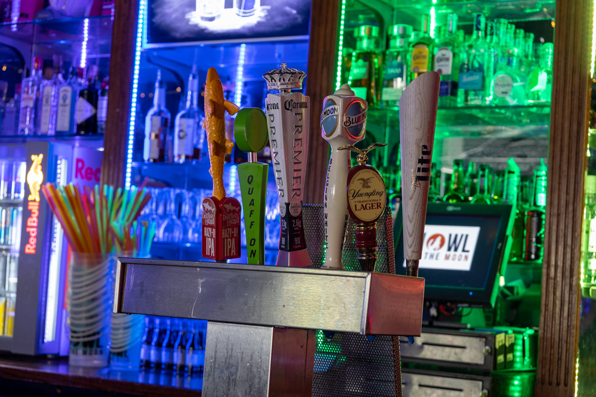 draught beer taps at Howl at the Moon Indianapolis, IN Night Club Bar and Live Music Venue