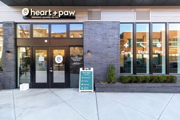 store front of Heart + Paw dog care and Veterinary on Germantown ave in Philadelphia, PA