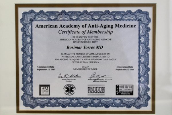 Rosimar Torres-Leon MD – San Juan, Puerto Rico‎ certificate