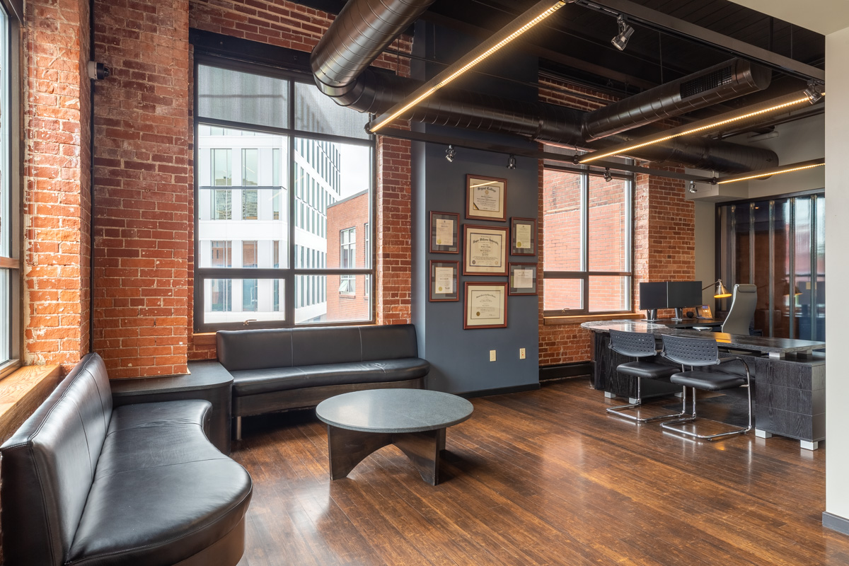 reception room at Law Office of John L. Calcagni, III, Providence, RI Criminal Justice Attorney