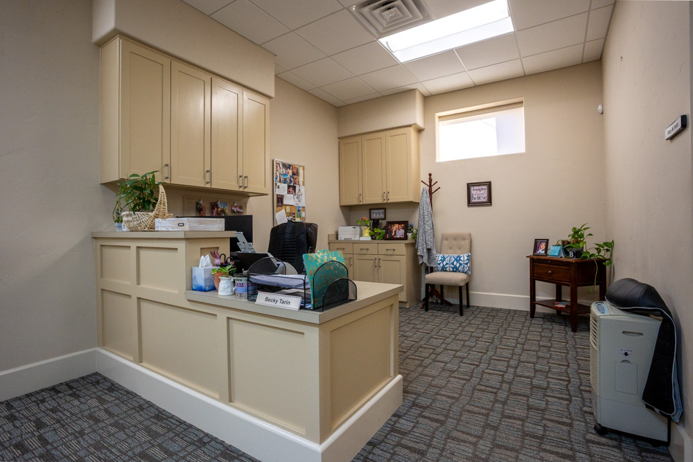 desk at Liggett Law Group, P.C., Lubbock, TX 360 Virtual Tour for Personal Injury Attorney Office