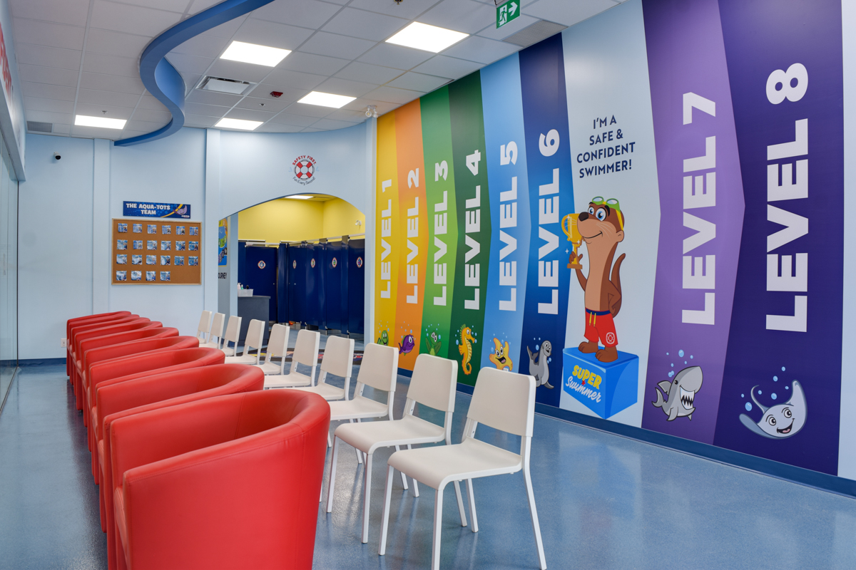 wall mural at Aqua Tots Swim Schools Heartland, Mississauga, Ontario 360 Virtual Tour for Dentist