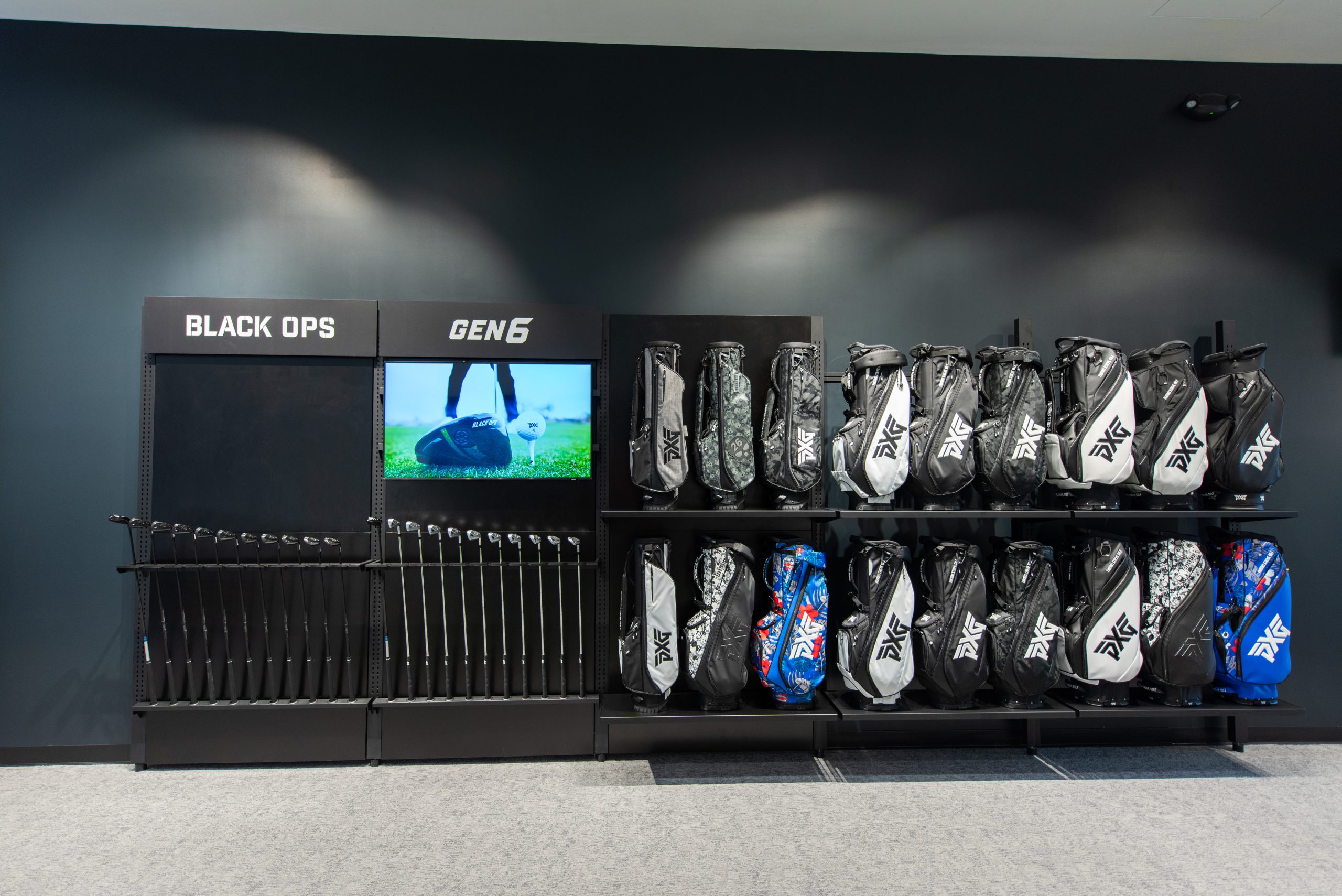 golf bags at PXG Orange County, Huntington Beach, CA 360 Virtual Tour for Golf Gear and Apparel