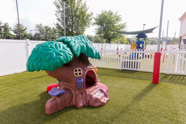 tree playhouse in the playground at Lightbridge Academy pre-school and daycare in Manalapan, NJ