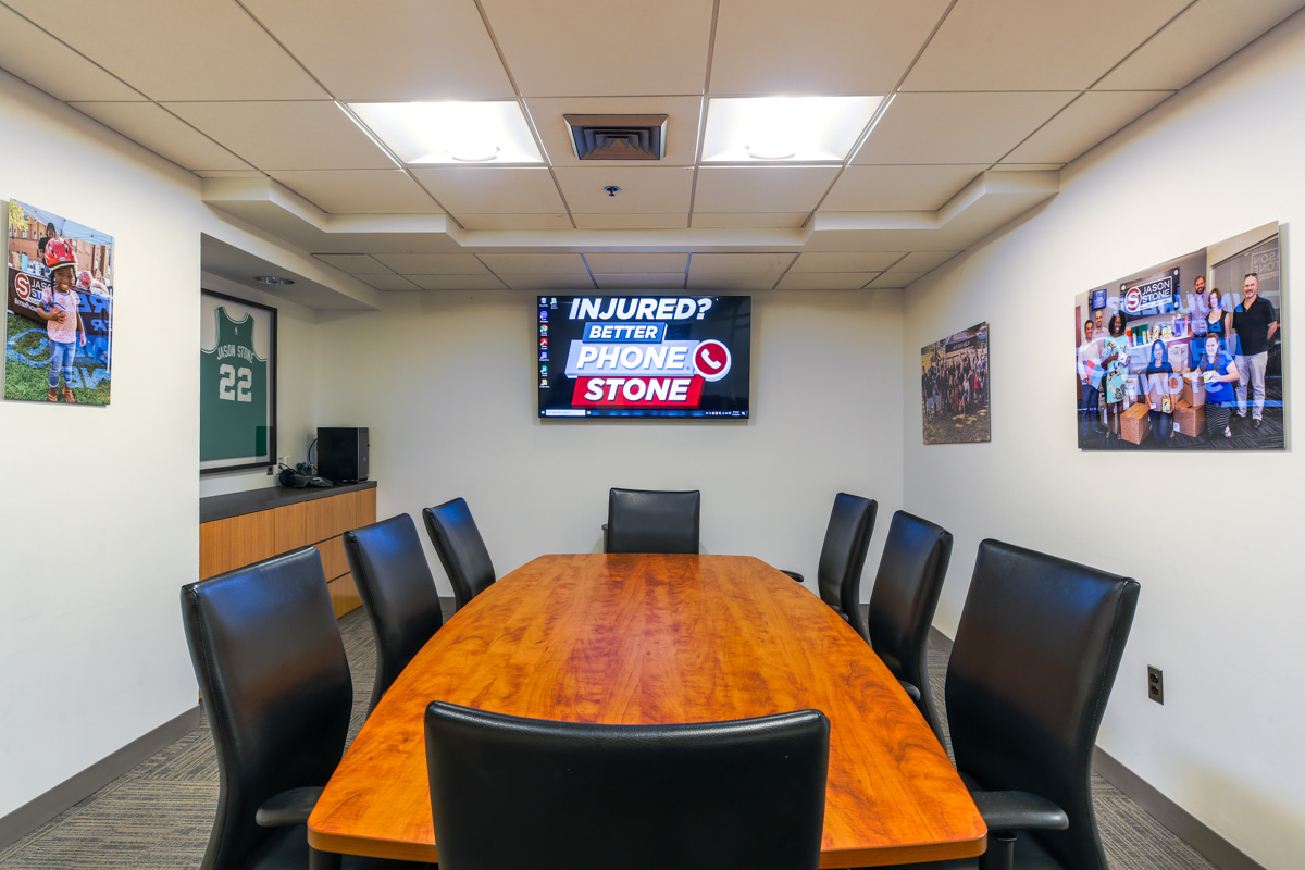 conference table at Jason Stone Injury Lawyers, Boston, MA 360 Virtual Tour for Personal Injury Attorney