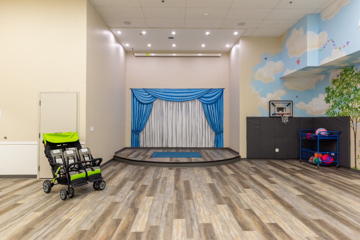 mini stage at Little Learner Children's Academy, Minooka, IL 360 Virtual Tour for Pre-school Day Care Center