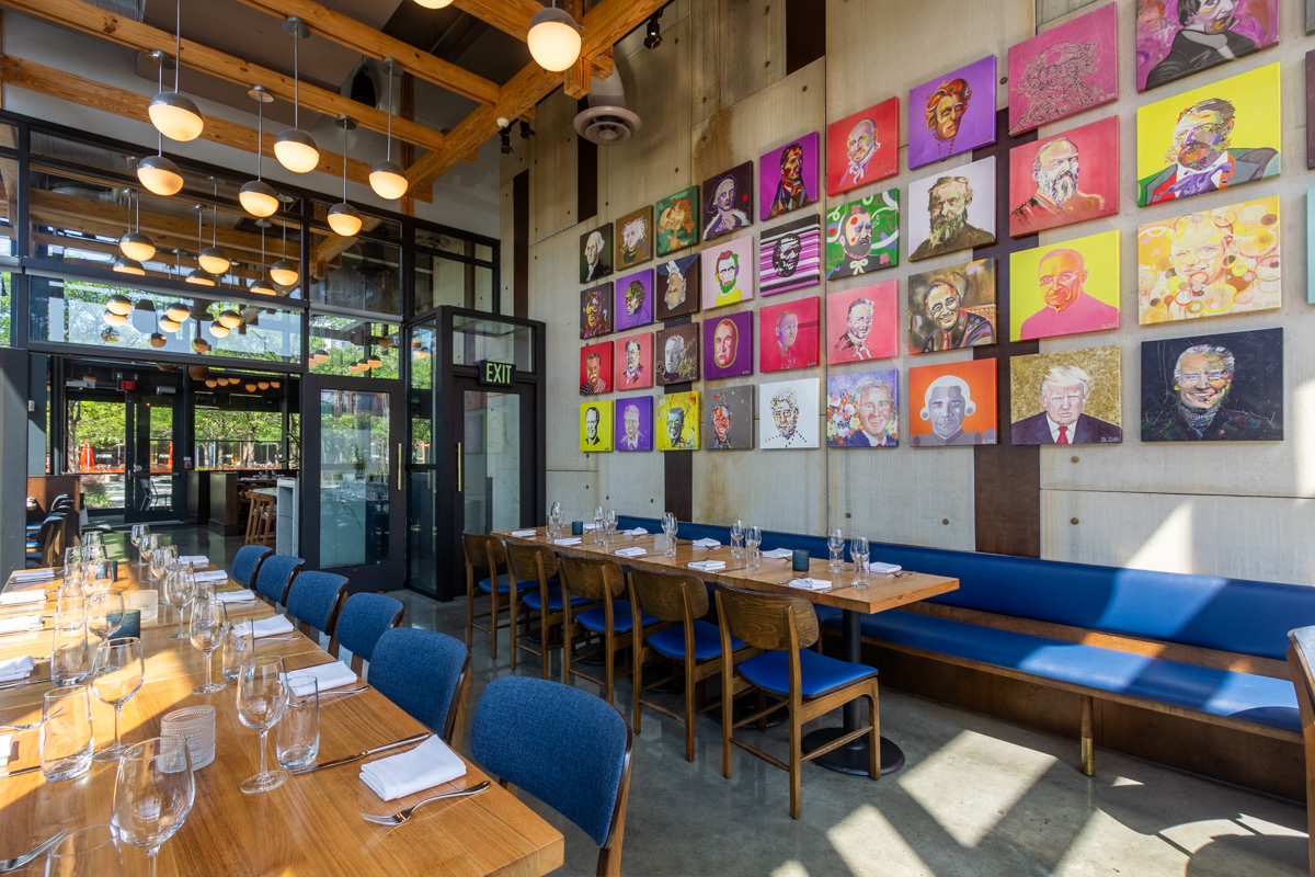 presidential paintings at District Winery, Washington, D.C. 360 Virtual Tour for Wine bar restaurant and venue