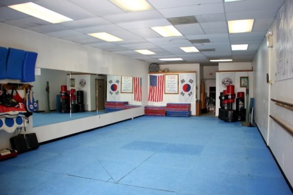 Yis Karate Institute Inc Atco NJ Martial Arts studio floor mat mirrored wall american south korean flags