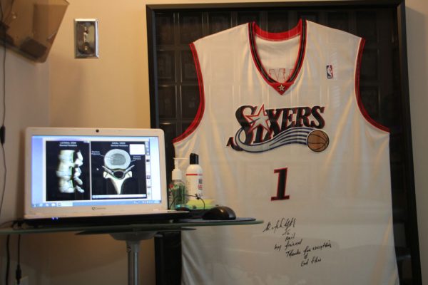 Advanced Chiropractic and Wellness Center Pennsauken Township NJ Neil Liebman autographed Philadelphia 76ers sixers jersey