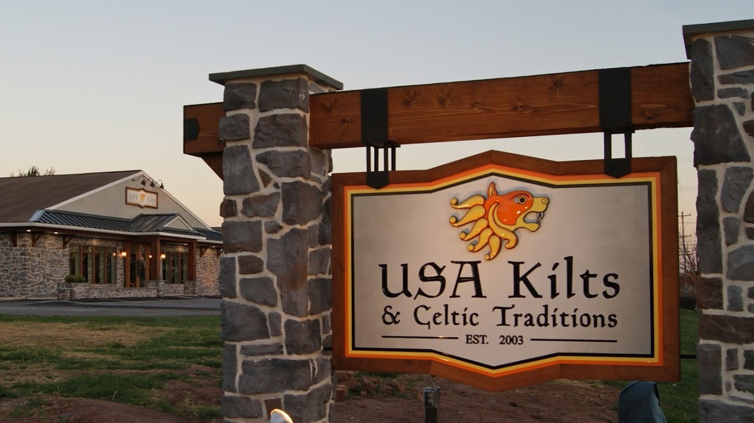 USA Kilts Spring City PA sign