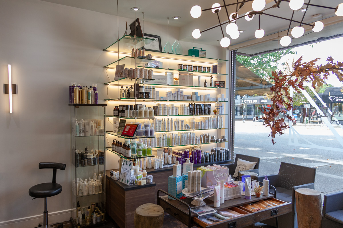 front waiting area at Zazou Salon and Academy Lonsdale, North Vancouver, Ontario 360 Virtual Tour for Hairdresser and Beauty Salon