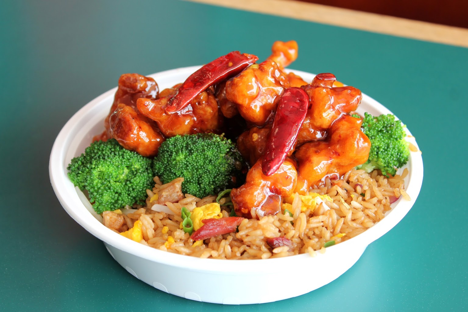fried rice and general tso's chicken at King Wong Chinese Restaurant, Marlton, NJ