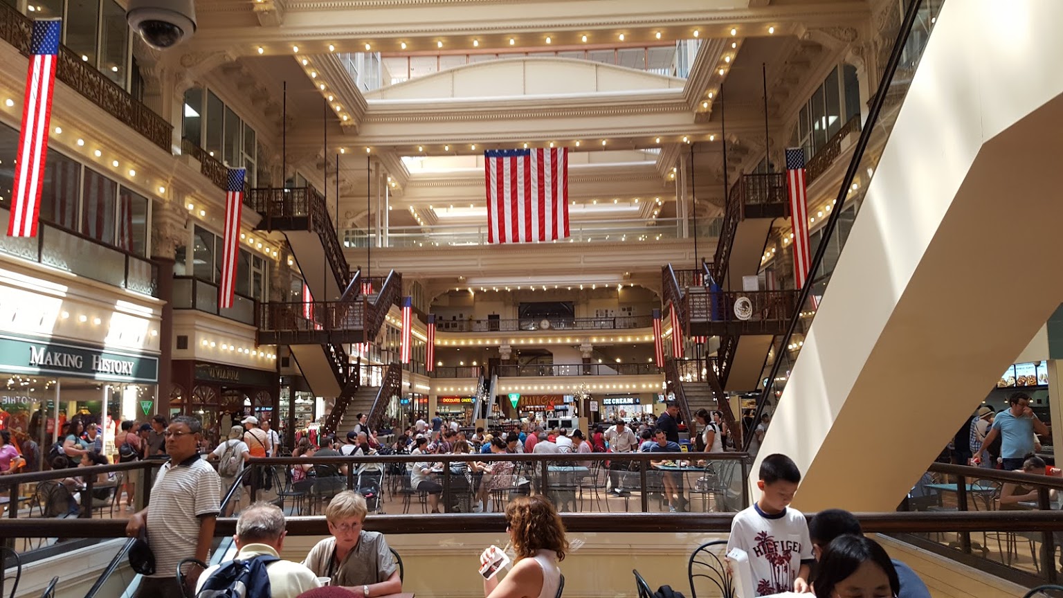 Interior of The Bourse Food Court & Shopping, Philadelphia, PA