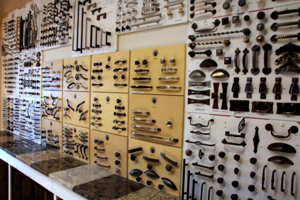 Buzzetta's Kitchen Gallery Cherry Hill NJ remodeling knobs handles wall display