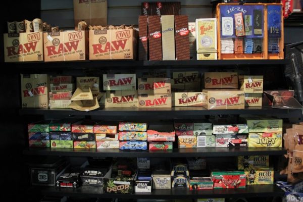 Outta Control Smoke Shop Keyport NJ shelf display raw tobacco wrapping paper
