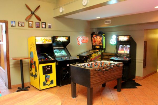 Destination Dogs New Brunswick NJ arcade videogames fooseball pinball machine