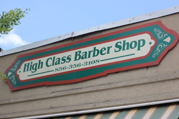 High class barbershop Merchantville NJ store front sign