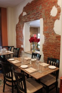 Giorgio On Pine Philadelphia PA Italian restaurant seating exposed brick