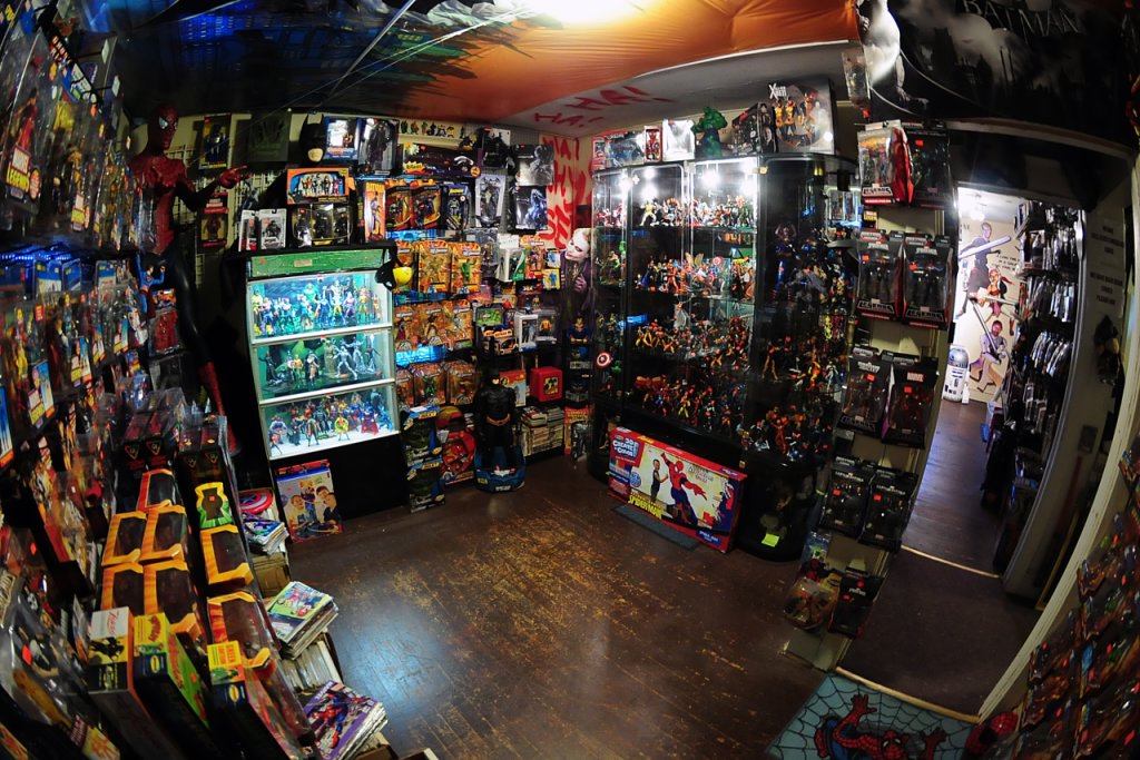 comic book and action figure store
