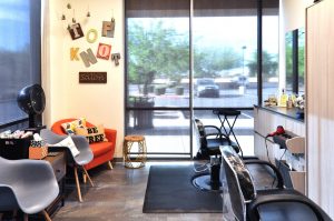 Sola Salon Studios Avondale AZ beauty salon orange chair