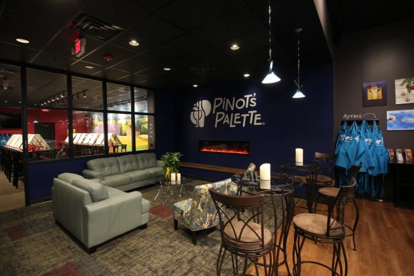Pinot's Palette Collegeville PA wine and painting lounge sitting area