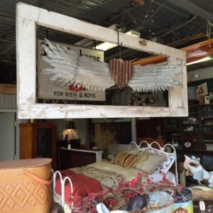 The Bent & Rusty Cotton Co. Laramie, WY Antique Furniture Store heart wings bed