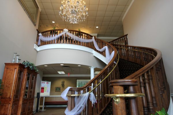 Marco's Restaurant & Banquets entrance curved staircase