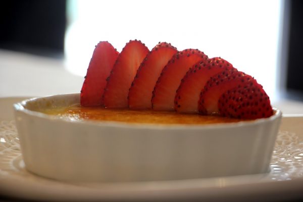 Fitzpatrick's Deli & Steakhouse Somers Point, NJ Deli Restaurant creme brulee with sliced strawberries