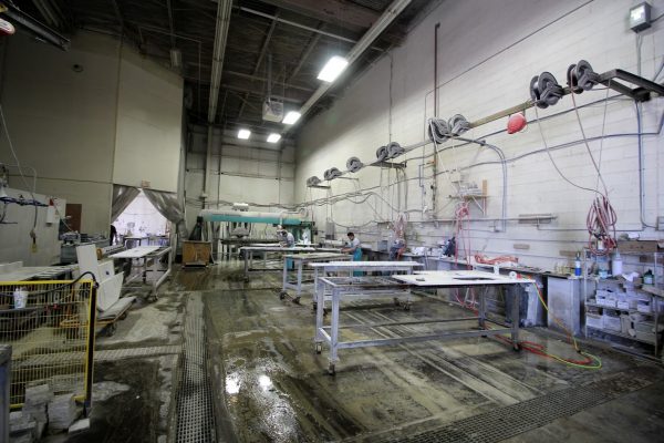 Onur Marble & Granite Building Materials Store in Fairless Hills, PA marble slab cutting room