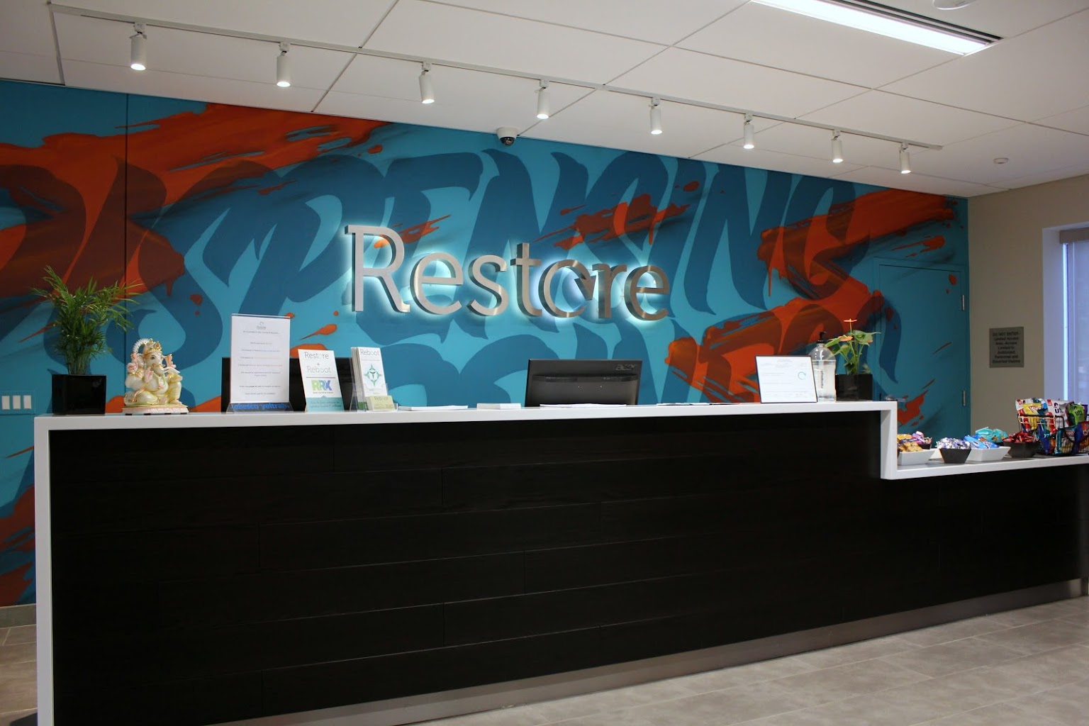 front desk at Restore Integrative Wellness Center Cannabis store in Elkins Park, PA
