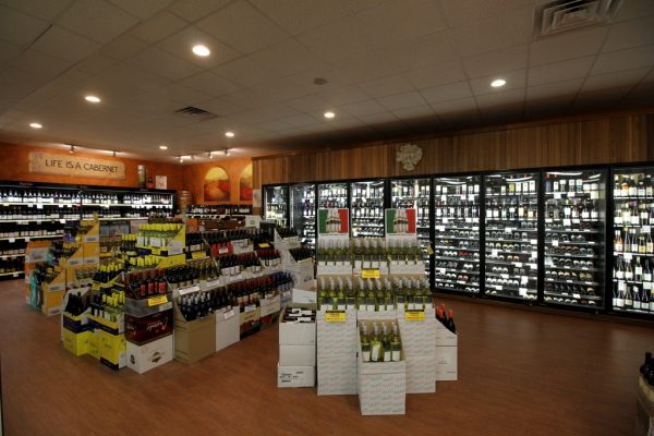 display at Traino's Wine & Spirits Liquor Store in Evesham Township, NJ