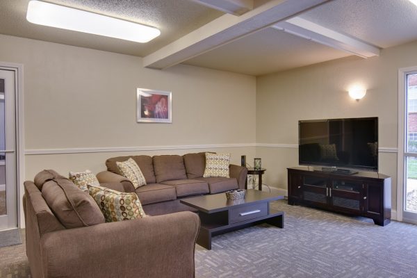 club house lounge at Village 1 Apartments in Lawrence, KS