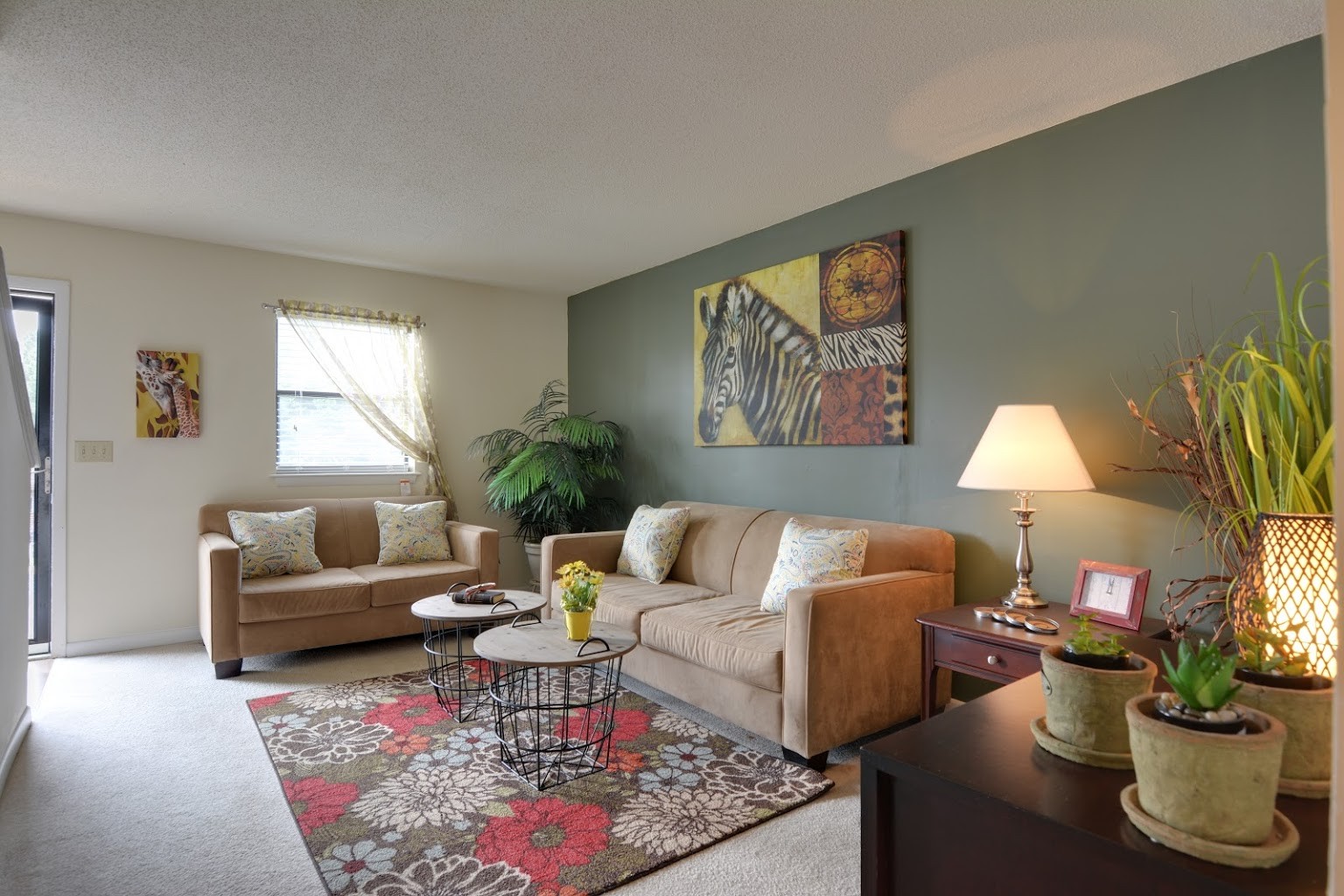 model living room at Cross Creek Cove Apartments in Fayetteville, NC