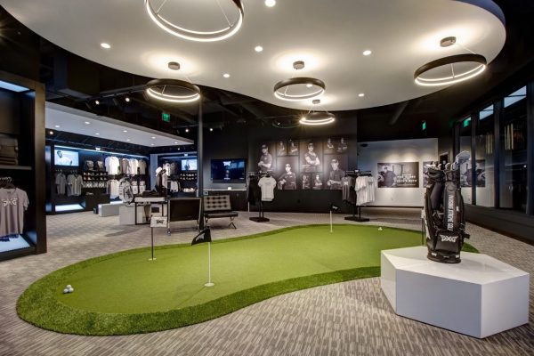 putting at Parsons Xtreme Golf store PXG in Seattle, WA