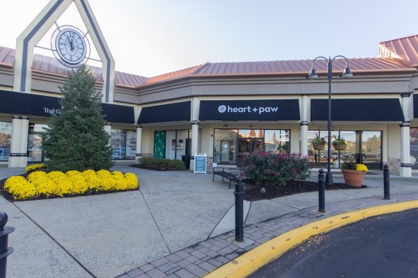 store front of Heart + Paw Dog care and Veterinary in Glen Mills, PA