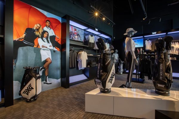 apparel display at Parsons Xtreme Golf store PXG Westgate in Mesa, AZ