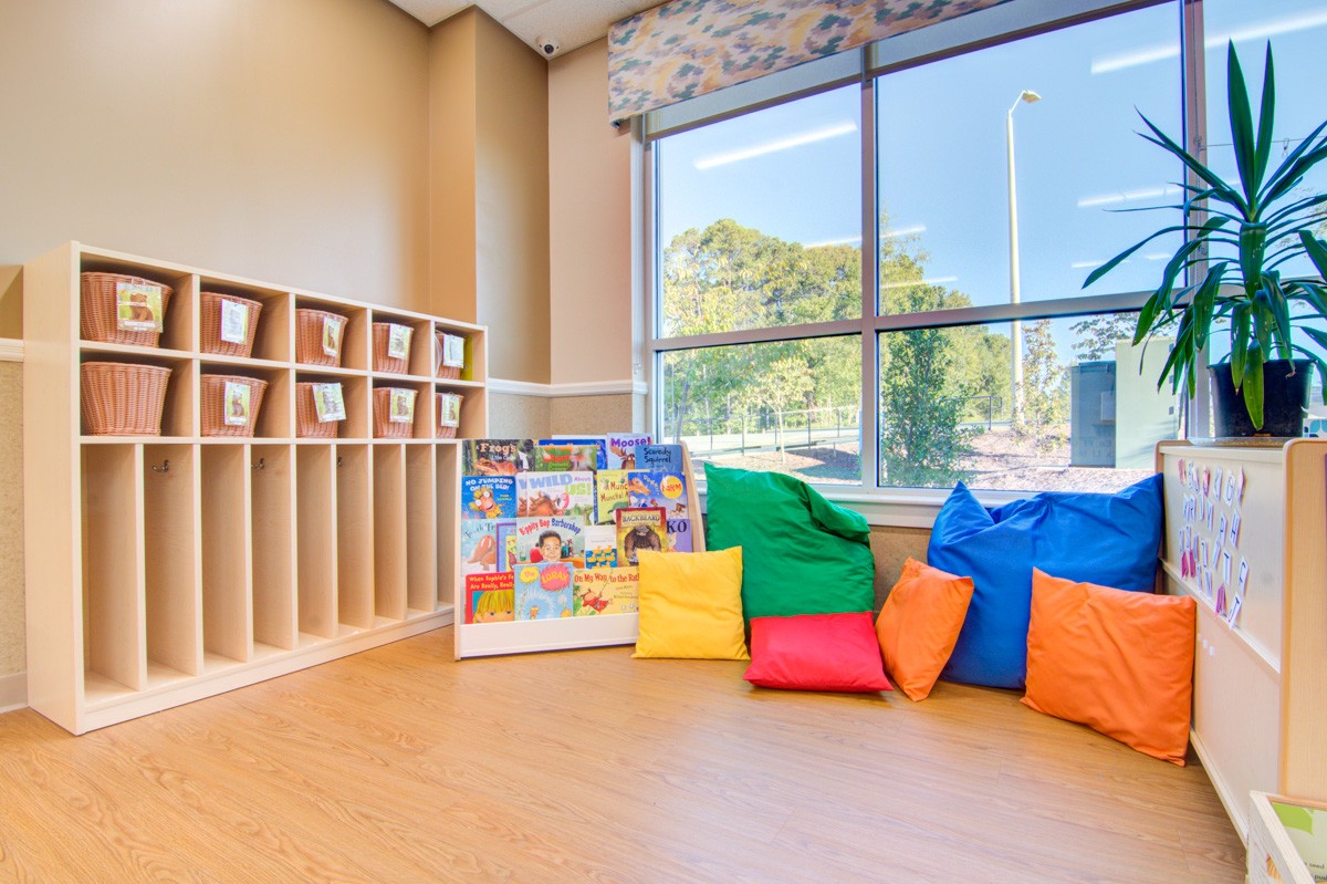 reading corner at Lightbridge Academy 360 Tour of Day Care in Holly Springs, NC