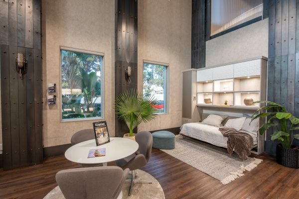 sofa bed in California Closets 360 Tour of Interior Design in Huntington Beach, CA