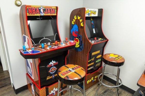 NBA Jam arcade machine Pac Man at Tie's Cleaning Machine LLC Janitorial Services in Mt Laurel Township, NJ