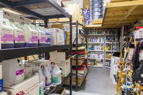 cleaning supplies warehouse at Tie's Cleaning Machine LLC Janitorial Services in Mt Laurel Township, NJ