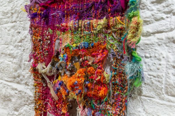 Custom Hand Knit Piece at Loop of the Loom Saori Hand Weaving Studio in Upper East Side NY