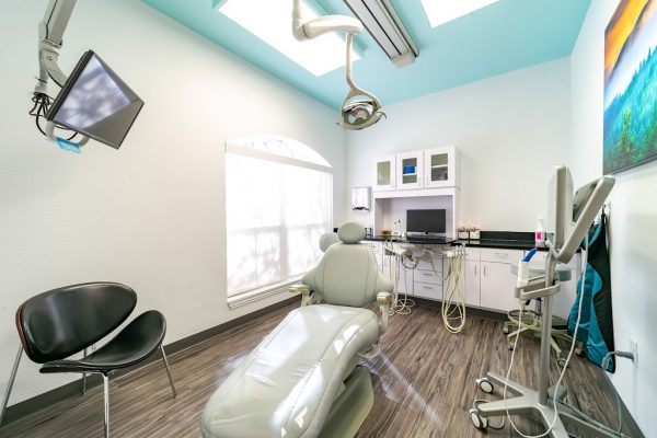dental patient exam room at Lake Cities Dental Office in Colleyville, TX
