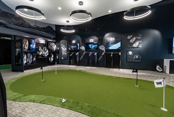 putting green at PXG Detroit Parsons Xtreme Golf store in Troy, MI